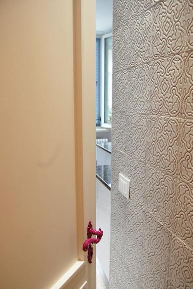 Detail of Cuerda Seca ceramic tiles